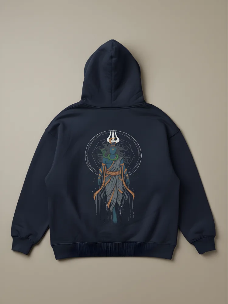Tempered Chaos - Lord Shiva Hoodie (Navy Edition) - Image 5