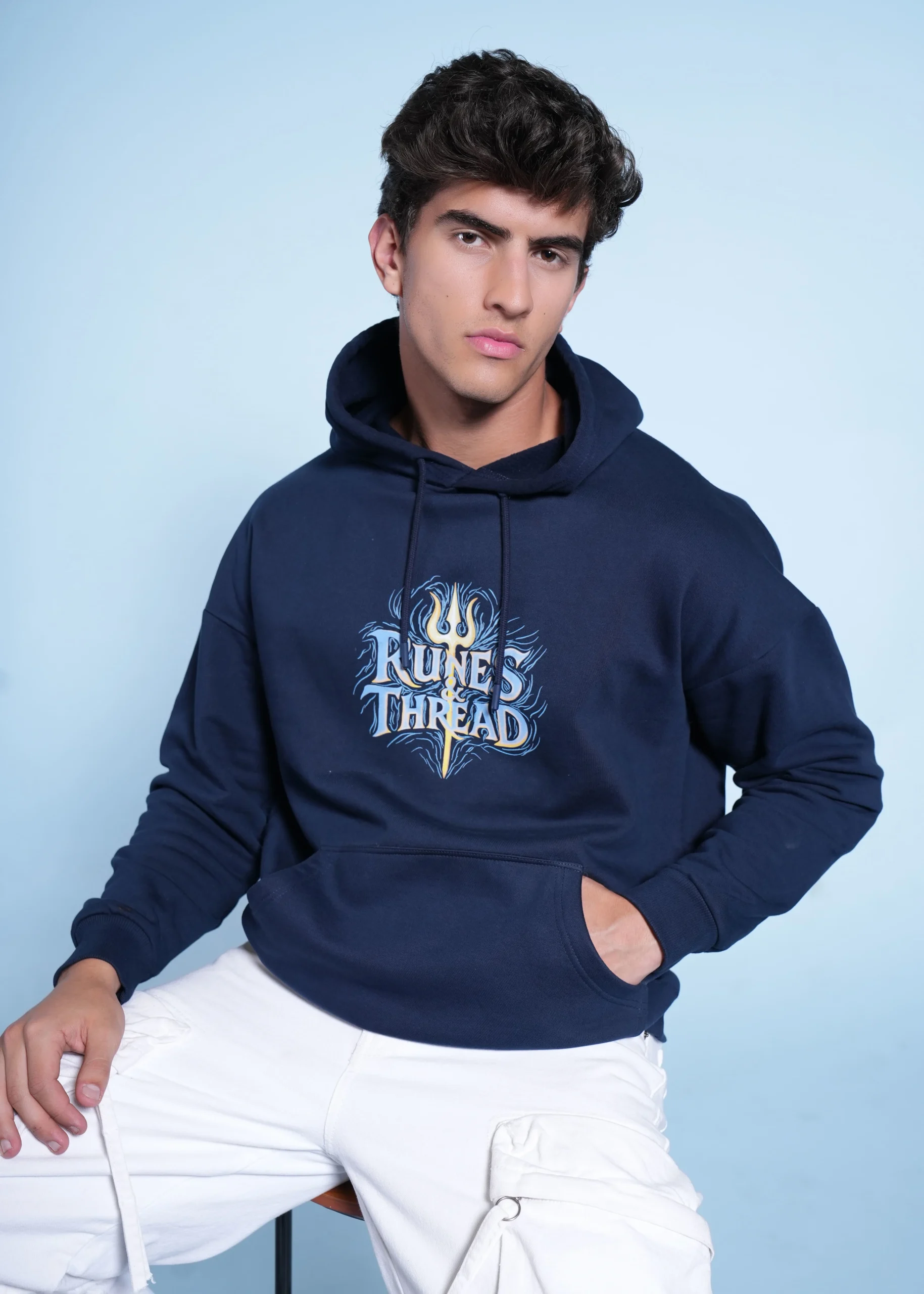 Tempered Chaos - Lord Shiva Hoodie (Navy Edition) - Image 2