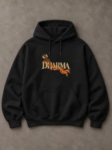 Alternative view of Dharma – Lord Rama Hoodie (Black Edition)
