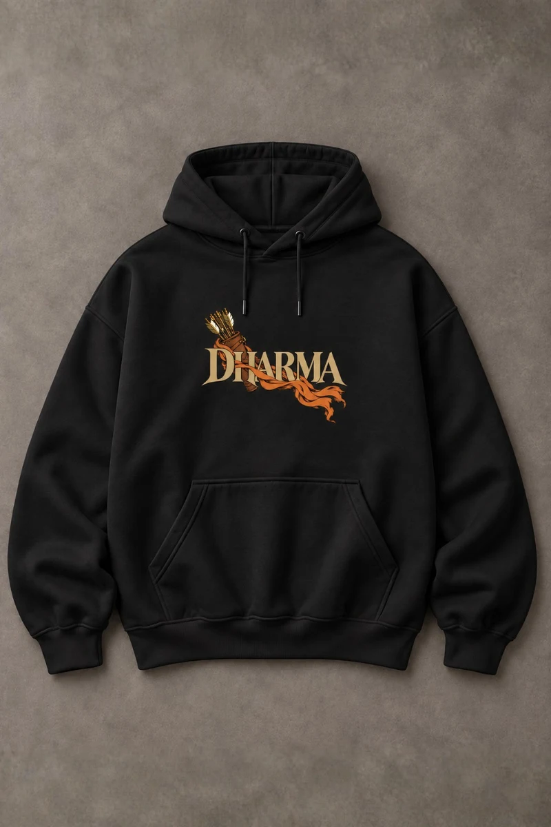 Dharma – Lord Rama Hoodie (Black Edition) - Image 2